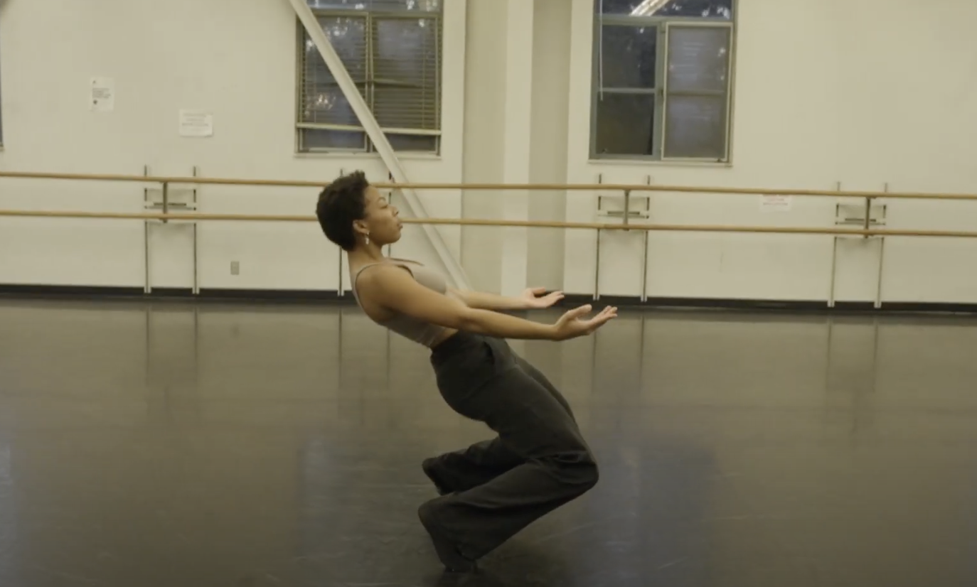 a dance bending down and backwards.